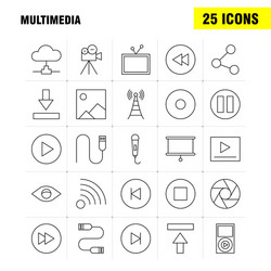 multimedia line icon for web print and mobile vector image