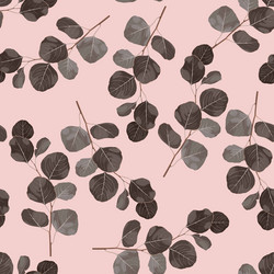 seamless pattern with eucalyptus abstract branches vector image