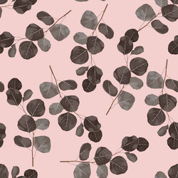 seamless pattern with eucalyptus abstract branches vector