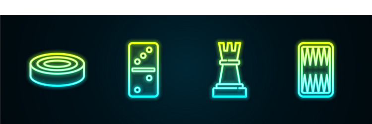 set line checker game chips domino chess vector image