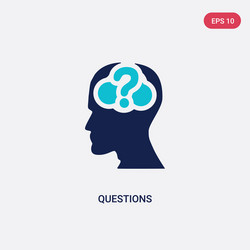 Two color questions icon from brain process vector