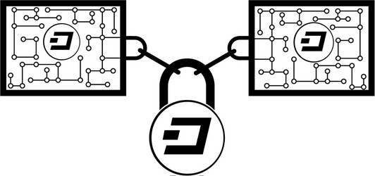 Dash block chain technology icon design vector