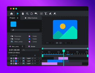 motion designer software creating video effects vector image