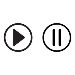 play and pause button icon media player control vector image