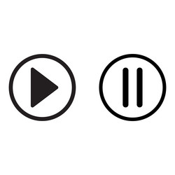 Play and pause button icon media player control vector