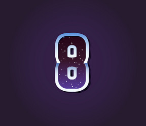 universe 80s retro sci-fi font digit number vector image