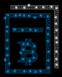 bright mesh network bitcoin price pages with flare vector image