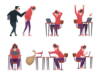 hacker personal data hacking character vector image