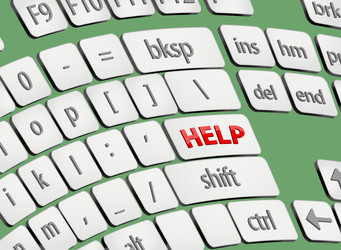 help button on keyboard vector image