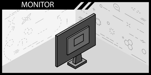 monitor isometric design icon web 3d colorful vector image