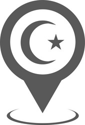 mosque map pointer icon simple vector