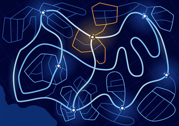 navigation map game futuristic ui for city vector image