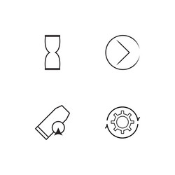 time linear icons set simple outline vector image