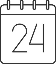 twenty fourth day month linear icon vector image