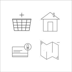 web simple linear icon setsimple outline icons vector image