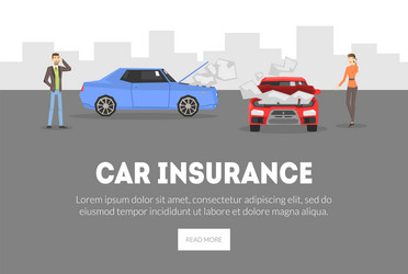 Car insurance landing page template vector