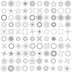 circular geometric design elements with editable vector image