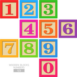 Colorful Wooden Number Blocks vector image