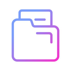 document in folder pixel perfect gradient linear vector image