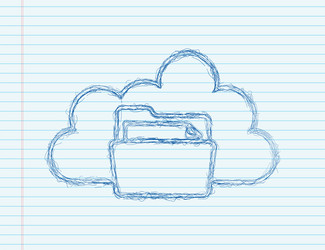 files cloud sketch style great design for any vector image