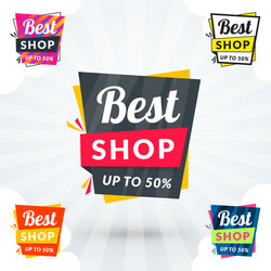 set of shopping stickers and banners vector