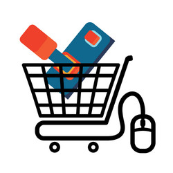 shopping cart online game mouse technology virtual vector image