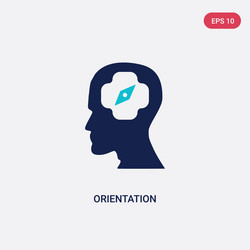 two color orientation icon from brain process vector image