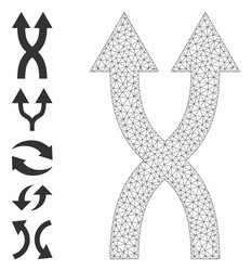 web mesh shuffle arrows up icon with simple vector image