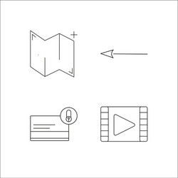 web simple linear icon setsimple outline icons vector image