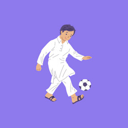 Arabic muslim family with children praying flat Vector Image