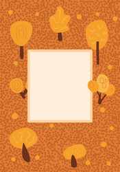 autumn forest background with frame for text vector image