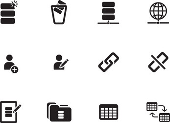 Database Icon Set vector image