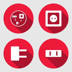 Electric socket base icon set power energy symbol vector