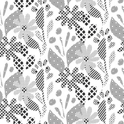 Seamless pattern with black and white abstract vector