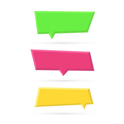 set of color empty plastic speech bubbles vector image