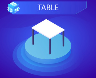 table isometric design icon web 3d colorful vector image