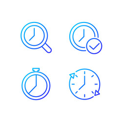 time management pixel perfect gradient linear vector image
