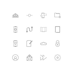 Web linear thin icons set outlined simple vector