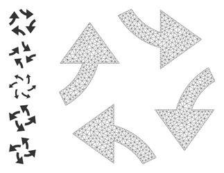 web net swirl arrows icon with simple glyphs vector image