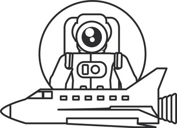 astronaut suit in frame circular with space vector image