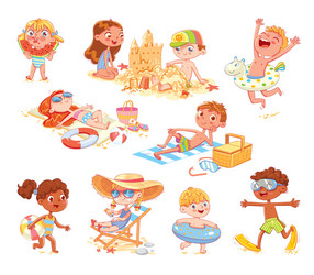 Children's Summer Vacation Vector Image
