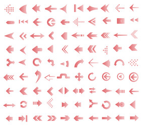 Collection of arrows red with gradient vector