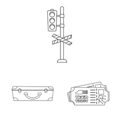 isolated object of train and station icon vector image