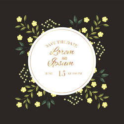 save date circular frame vector image