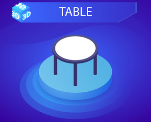 table isometric design icon web 3d colorful vector image