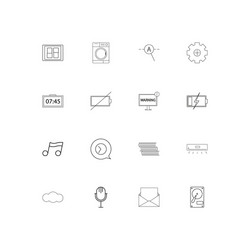 Devices linear thin icons set outlined simple vector