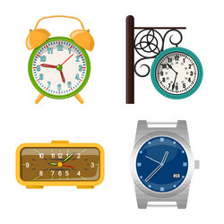 isolated object clock and time sign set vector image