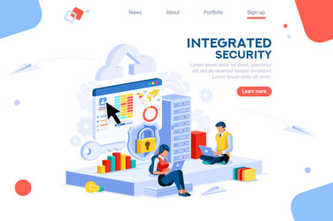 Isometric Data Security Concepts vector image