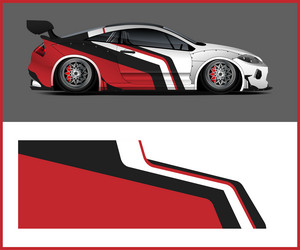 Racing Stripe Car Wrap Kit Vector Image