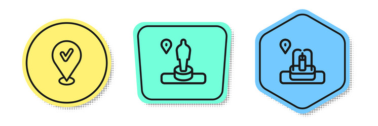 set line location with check mark and monument vector image